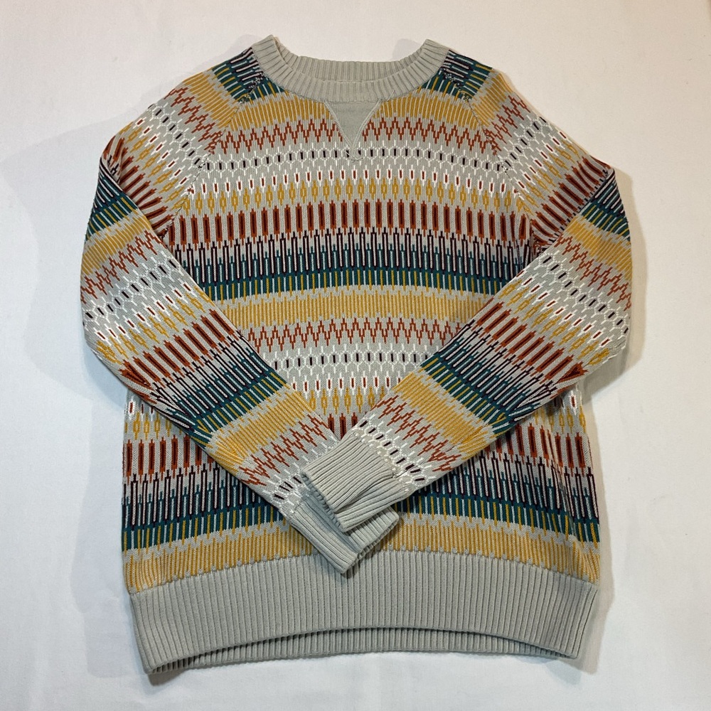 Mossimo Supply Co. Multicolor Geometric Sweater, Size M Crewneck Pullover
